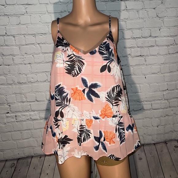 a new day Tops - A New Day Pink, Dark Blue & White Tank top size S